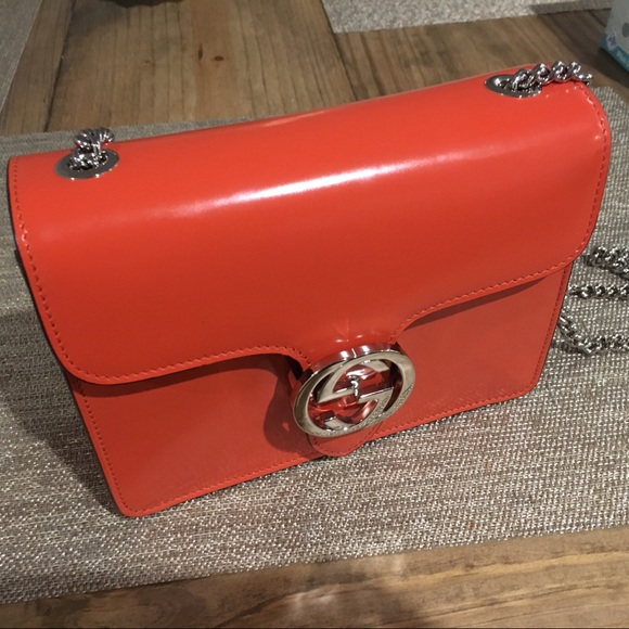 Gucci Dark Orange Authentic Leather Chain Bag - Picture 3 of 8